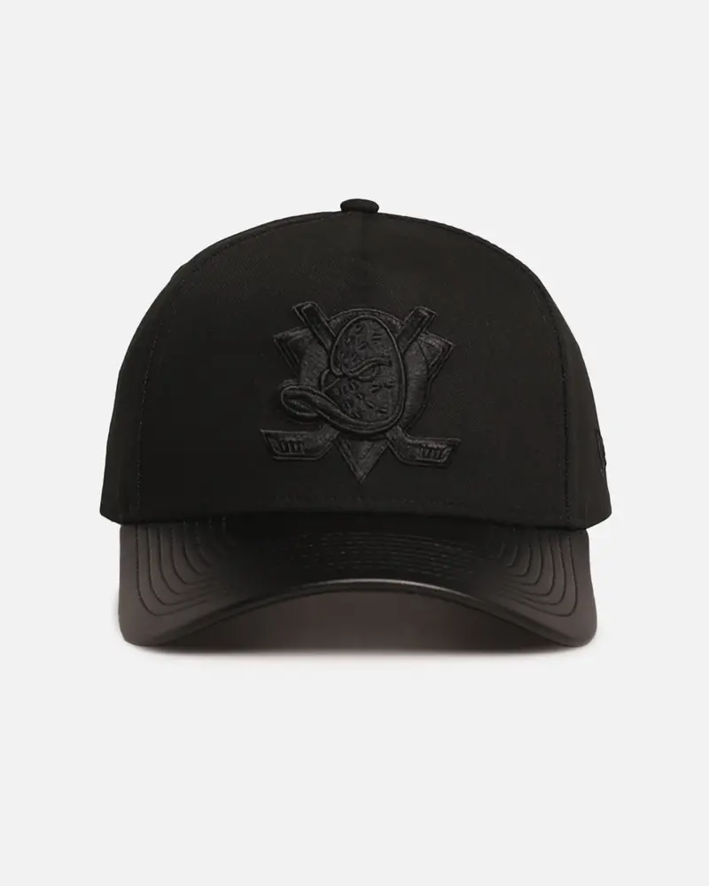 New Era Anaheim Ducks 'Canvas Leather' 9Forty A-Frame Snapback Black 1