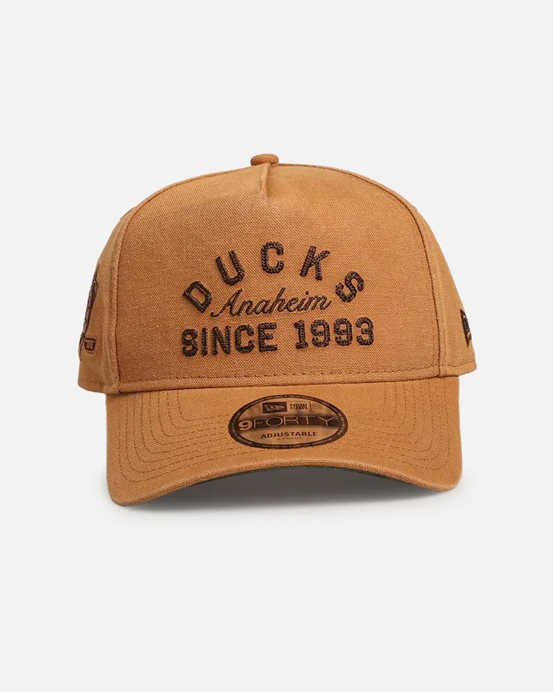 New Era Anaheim Ducks 'Washed Canvas' 9Forty A-Frame Snapback Walnut 1