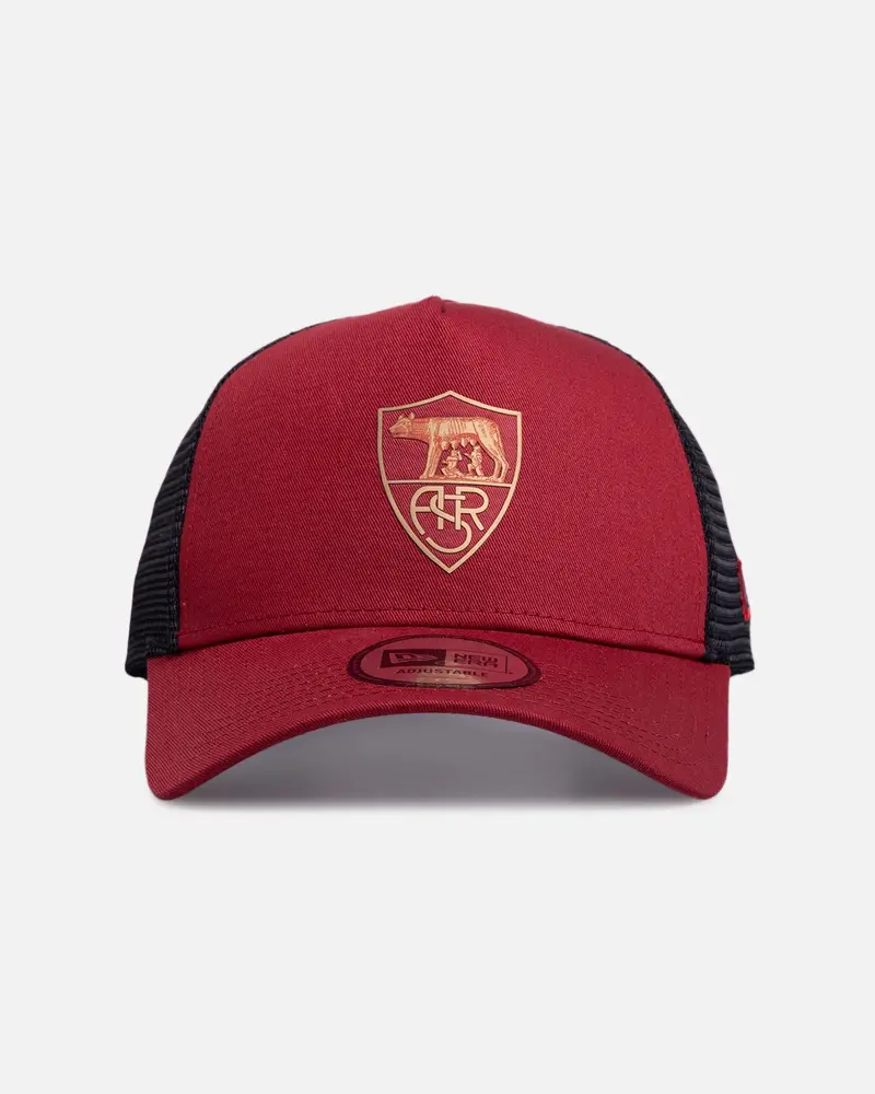New Era As Roma 'Tonal' 9Forty A-Frame Trucker Snapback Dark Red 1