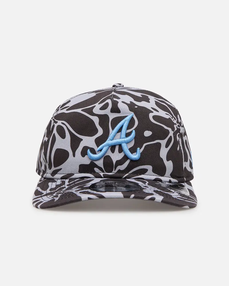 New Era Atlanta Braves 'Brushed Cotton' 19Twenty Strapback Black/Light Blue 1