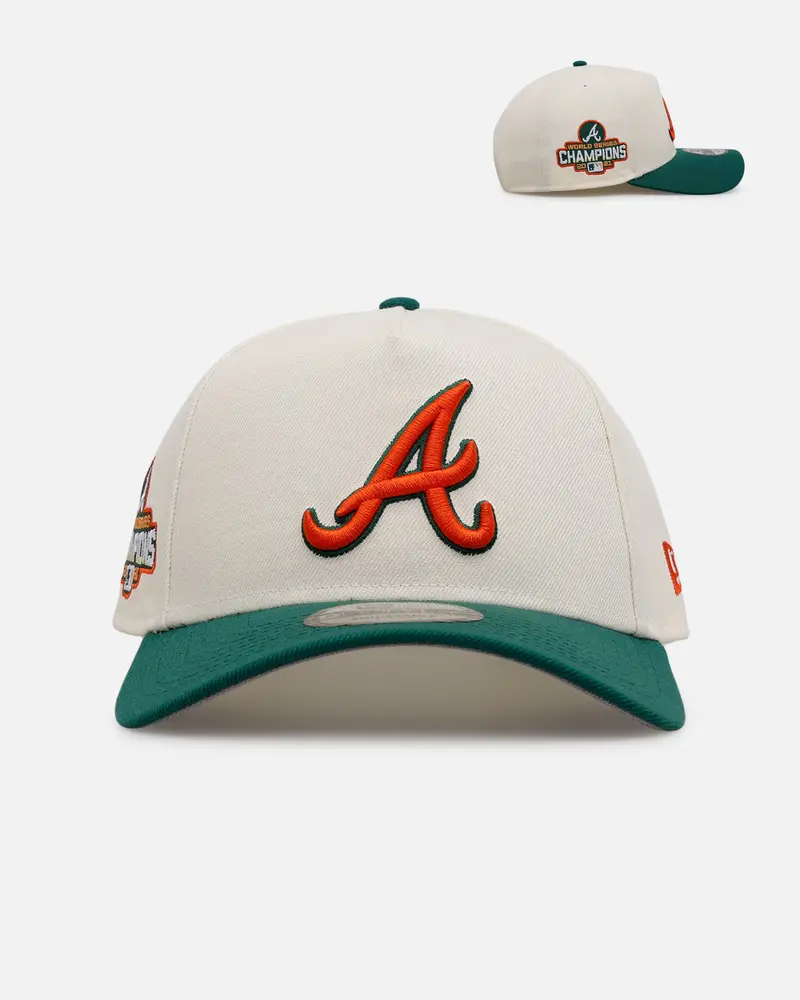 New Era Atlanta Braves 'Citrus' 9Forty A-Frame Snapback Chrome/Green/Orange 1