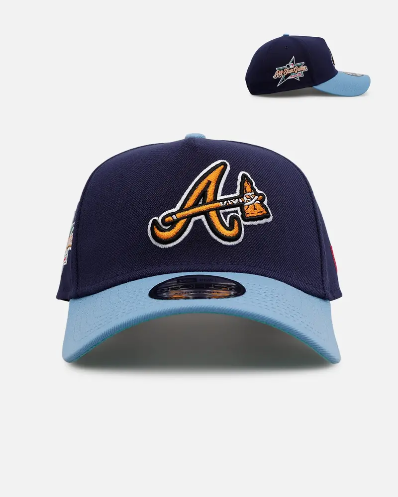 New Era Atlanta Braves 'Coral' 9Forty A-Frame Snapback Navy/Sky 1