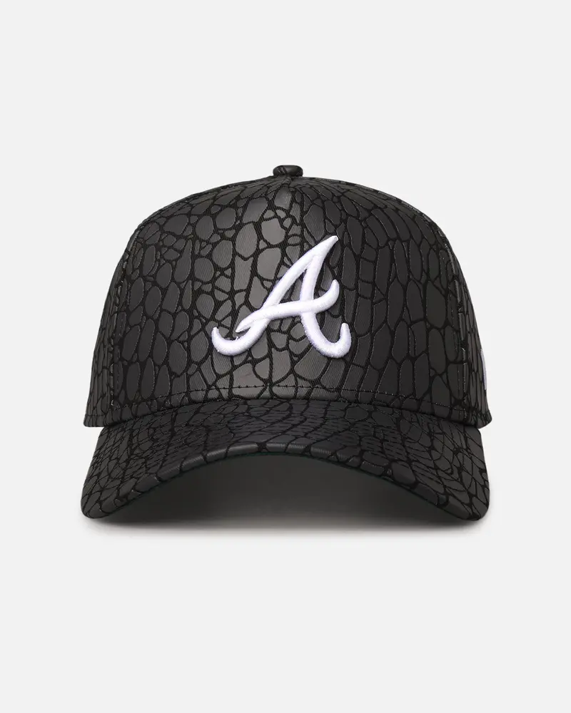New Era Atlanta Braves 'Croc Skin' 9Forty A-Frame Snapback Black 1