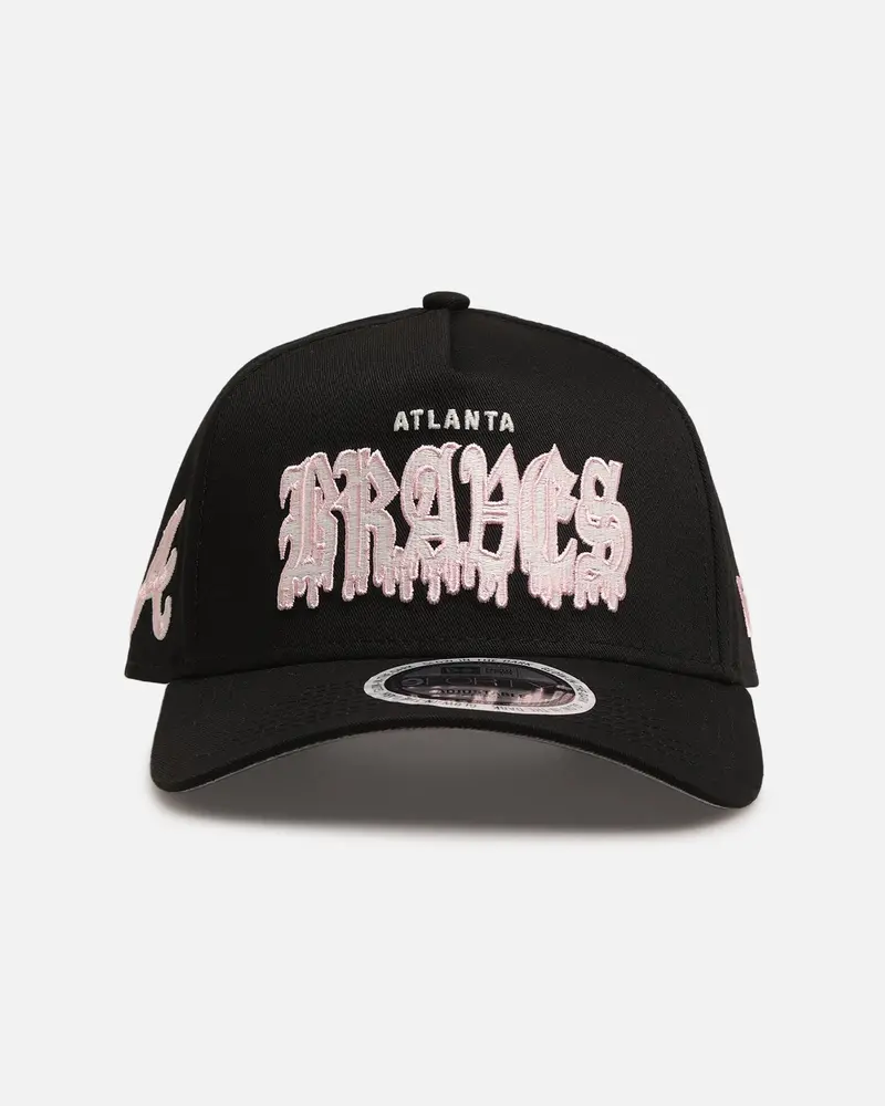 New Era Atlanta Braves 'Drip Glow Script' 9Forty A-Frame Snapback Black/Pink 1