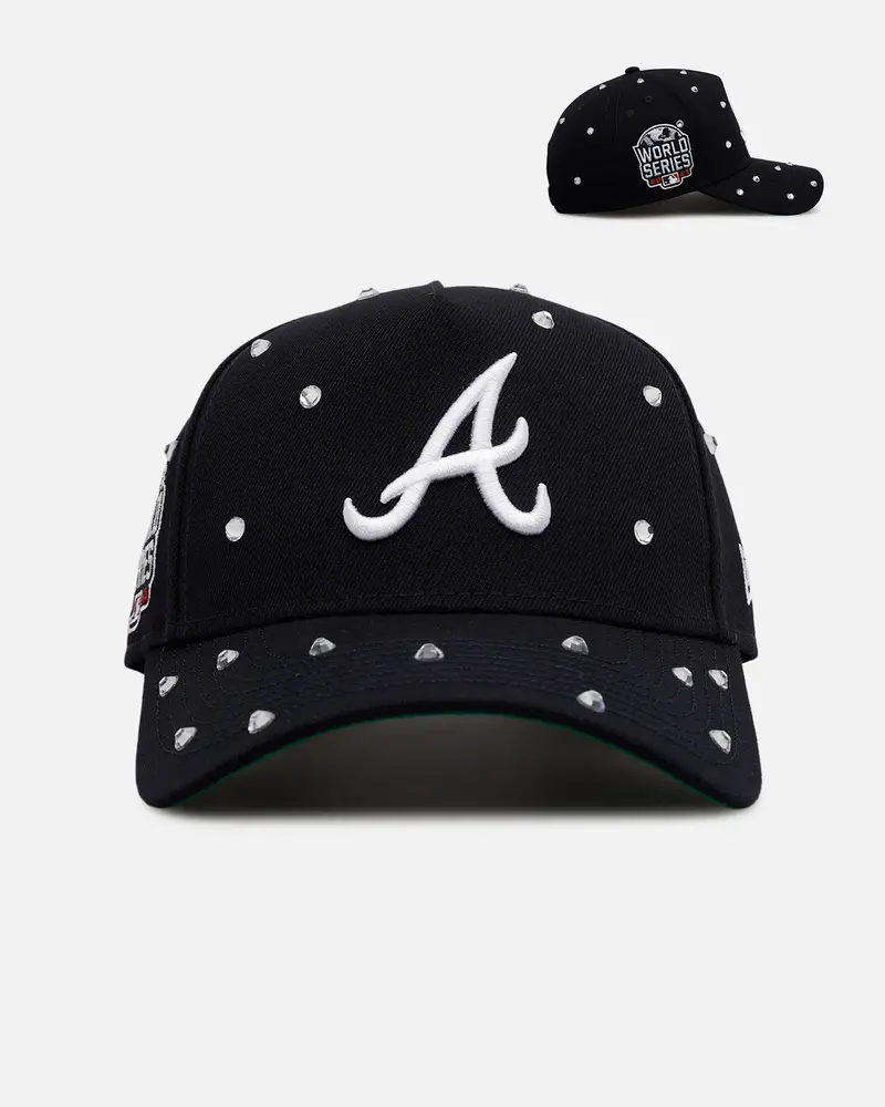 New Era Atlanta Braves 'Embellishment' 9Forty A-Frame Snapback Navy 1