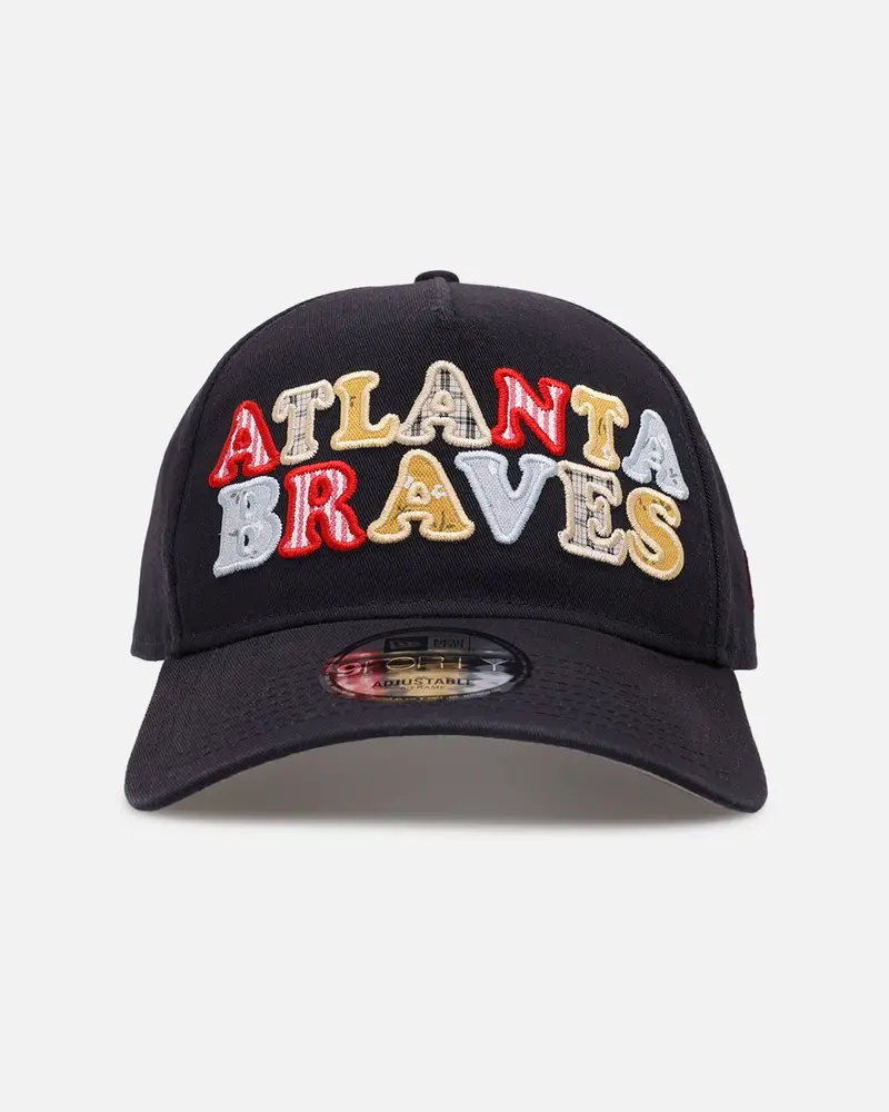 New Era Atlanta Braves 'Fabric Shop' 9Forty A-Frame Snapback Navy 1