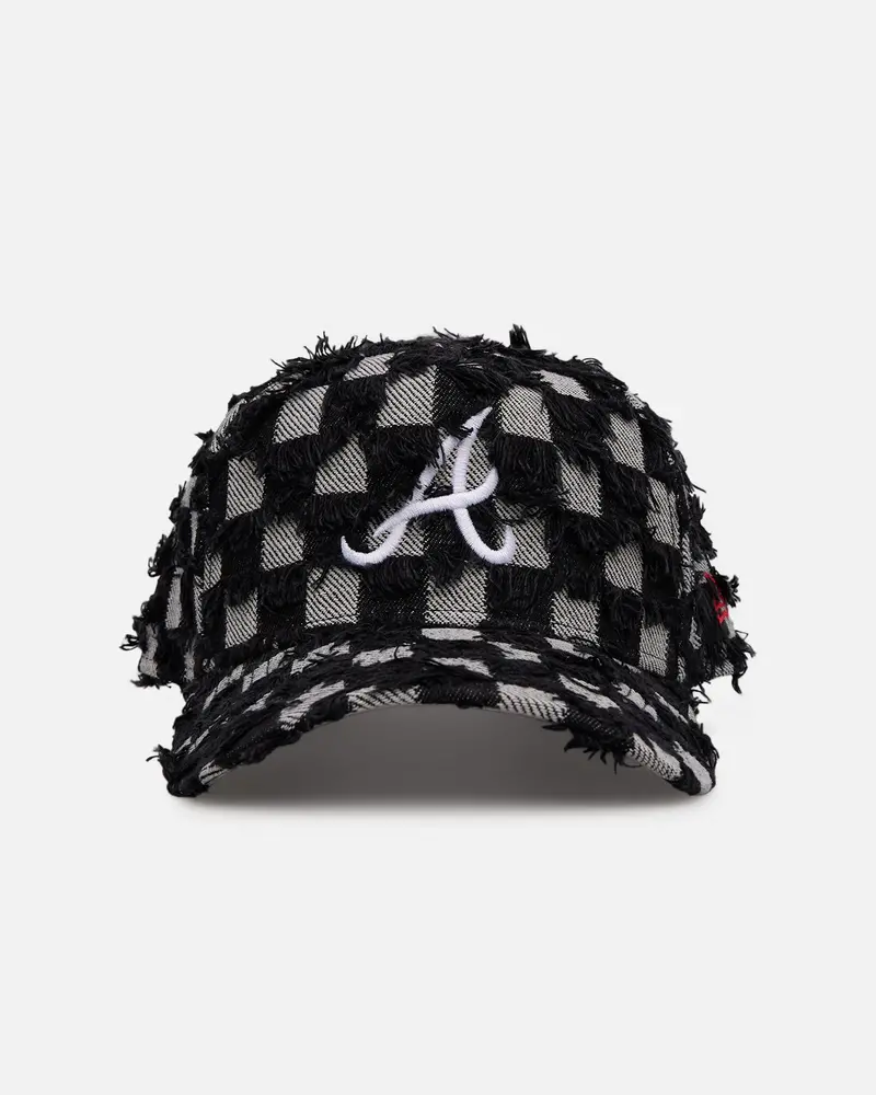 New Era Atlanta Braves 'Frayed Checkerboard' 9Forty A-Frame Snapback Black/Grey 1