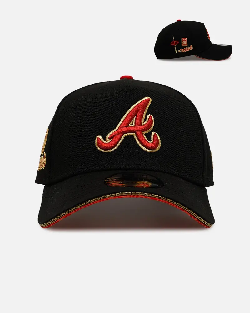 New Era Atlanta Braves 'Longevity' 9Forty A-Frame Snapback Black/Red 1