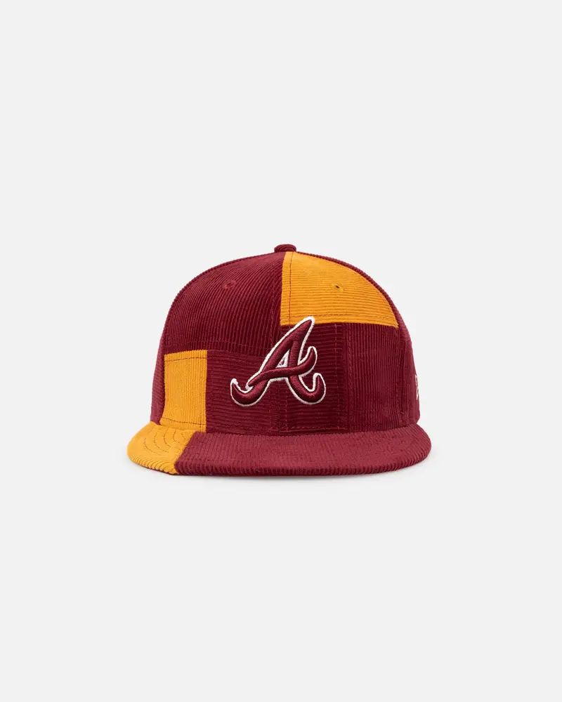 New Era Atlanta Braves 'Maroon Patchwork Corduroy' 59Fifty Fitted Maroon/Yellow 1