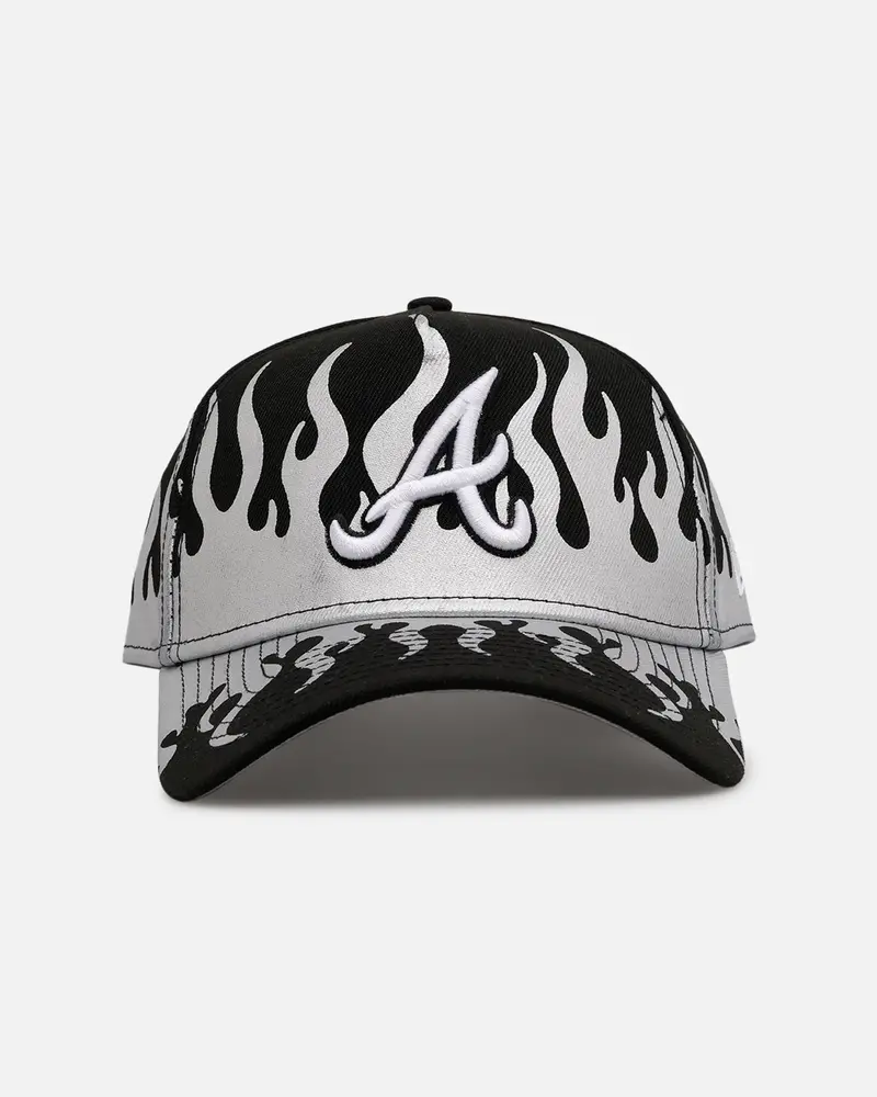 New Era Atlanta Braves 'Metallic Flames' 9Forty A-Frame Snapback Black/Silver 1