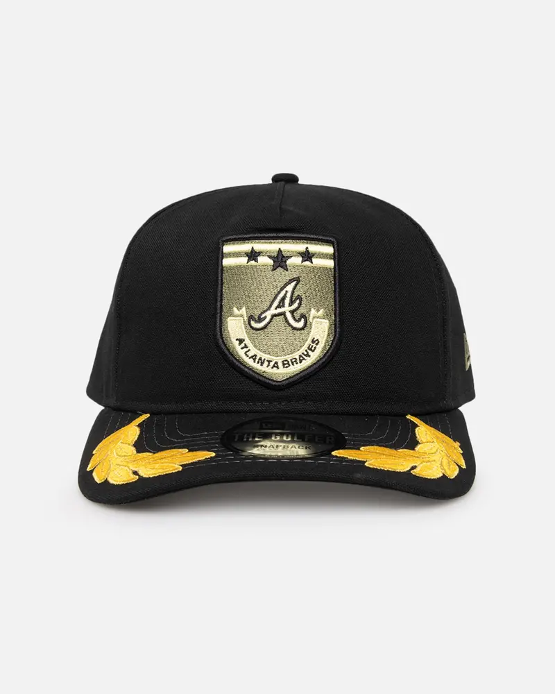New Era Atlanta Braves 'Military Patch' Pre-Curved Golfer Snapback Black 1