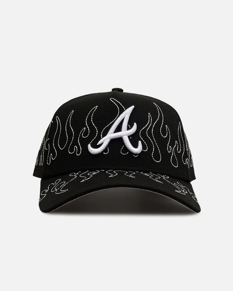 New Era Atlanta Braves 'Outline Flames' 9Forty A-Frame Snapback Black 1