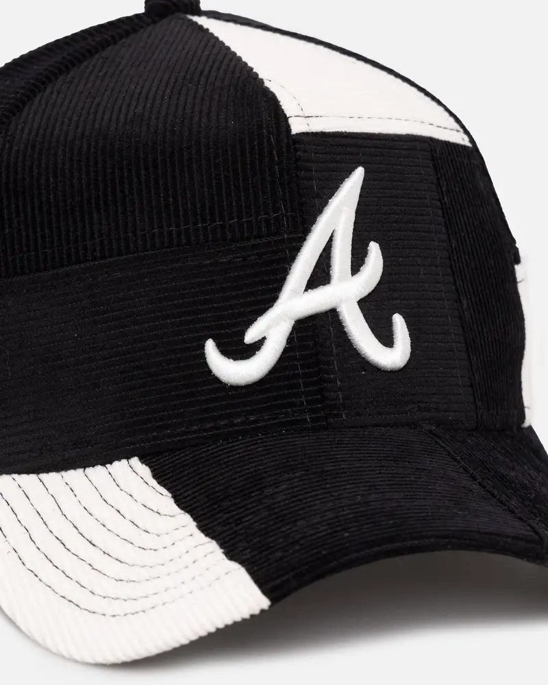 New Era Atlanta Braves 'Patchwork Corduroy' 9Forty A-Frame Snapback Black/Cream 2