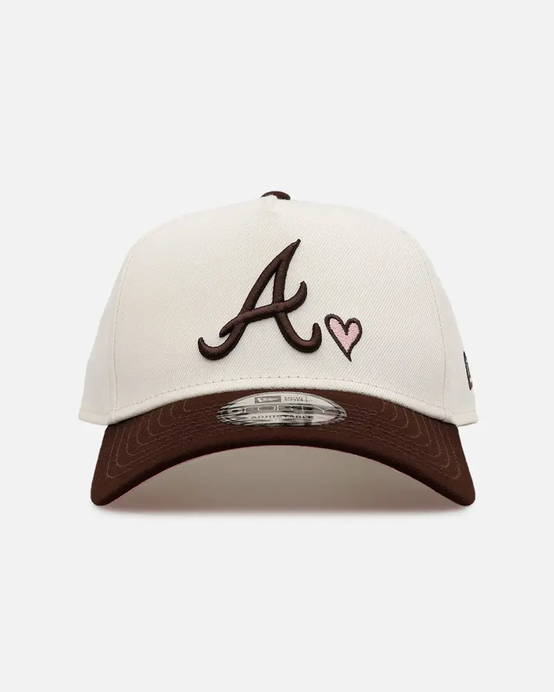 New Era Atlanta Braves 'Pink Satin Pink Hearts Walnut' 9Forty A-Frame Snapback Chrome/Walnut 1