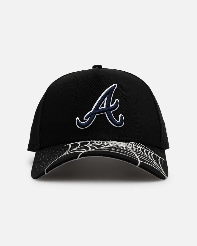 New Era Atlanta Braves 'Spider Web Visor' 9Forty A-Frame Snapback Black 1