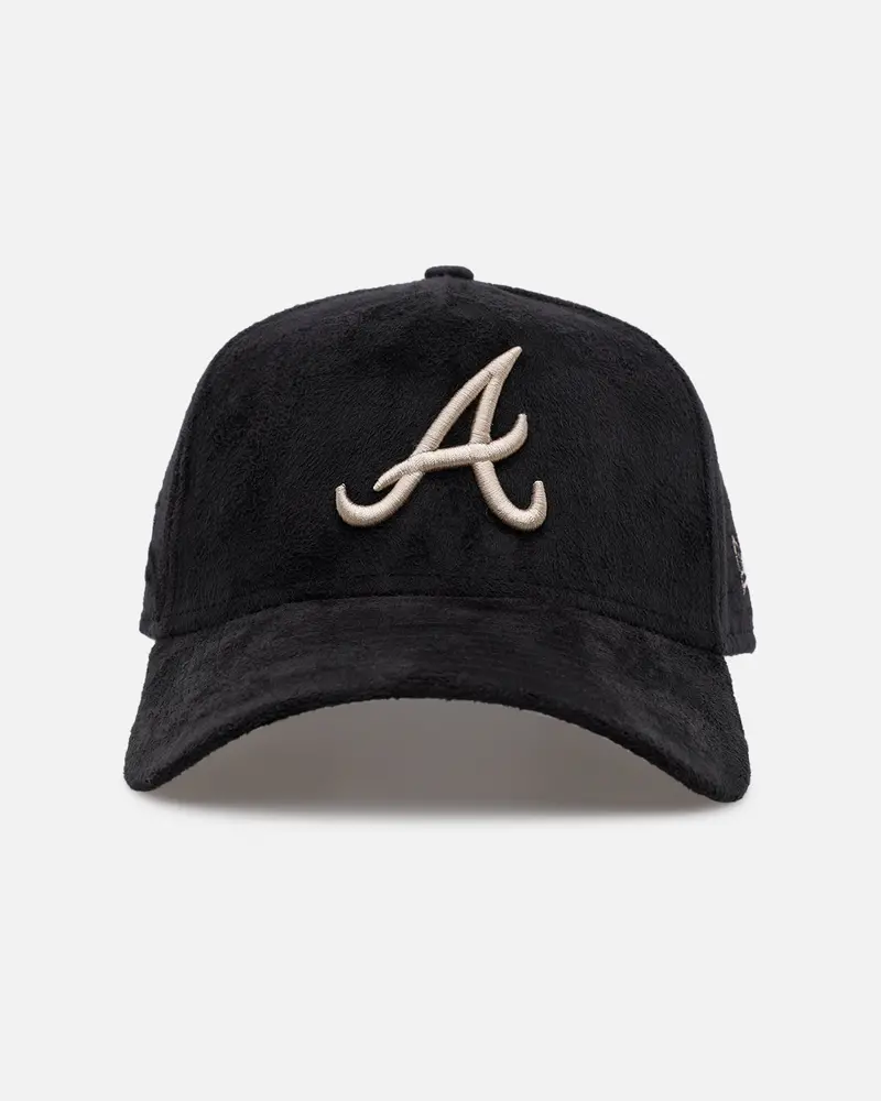New Era Atlanta Braves 'Suede' 9Forty A-Frame Strapback Black/Tan 1