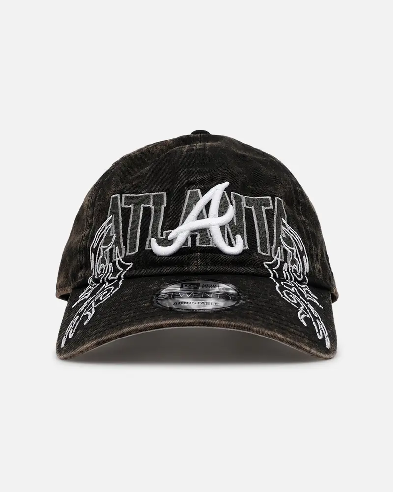 New Era Atlanta Braves 'Tribal' Classic Casual Strapback Washed Black 1