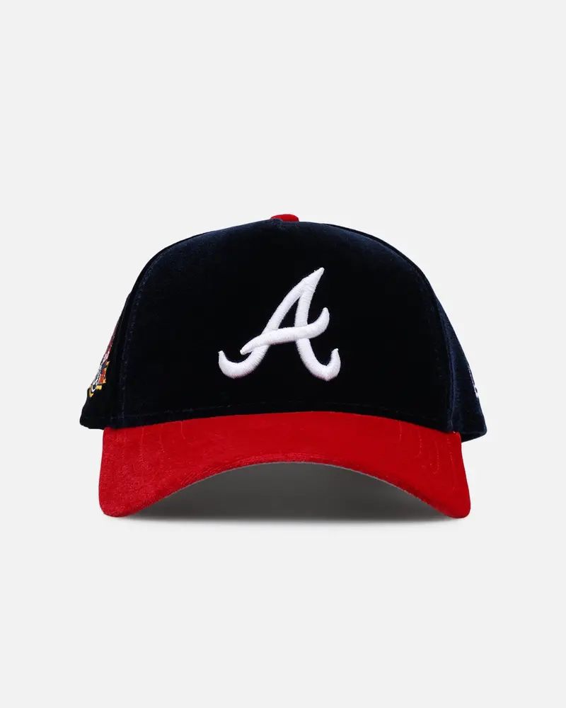 New Era Atlanta Braves 'Velvet Official Team Color' 9Forty A-Frame Snapback Navy/Red 1