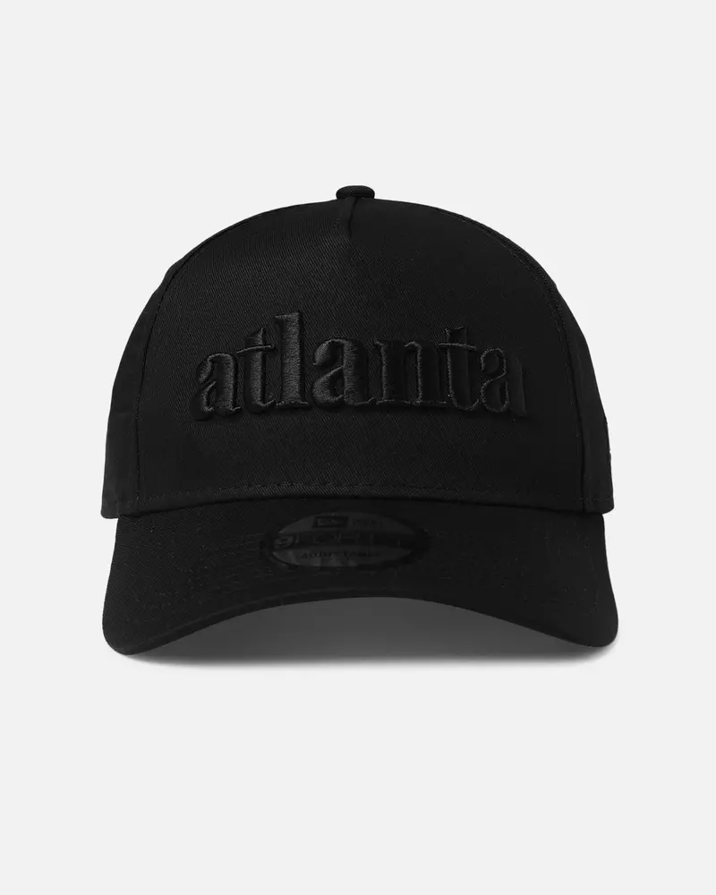 New Era Atlanta Hawks 'Nba Black On Black' 9Forty A-Frame Snapback Black 1
