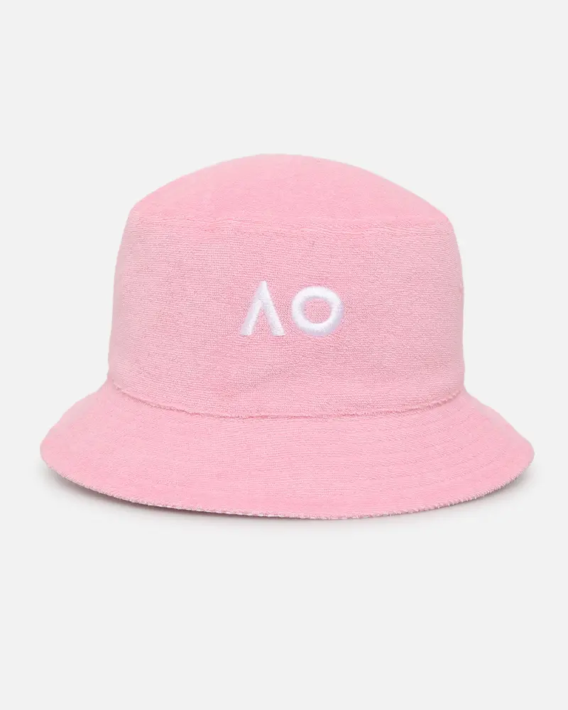 New Era Australian Open '25 Reversible Terry Bucket Hat Pastel Pink 1
