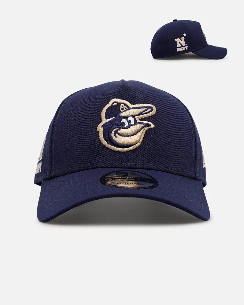 New Era Baltimore Orioles 'College Crossover' Navy Midshipmen 9Forty A-Frame Snapback Official Team Color 1