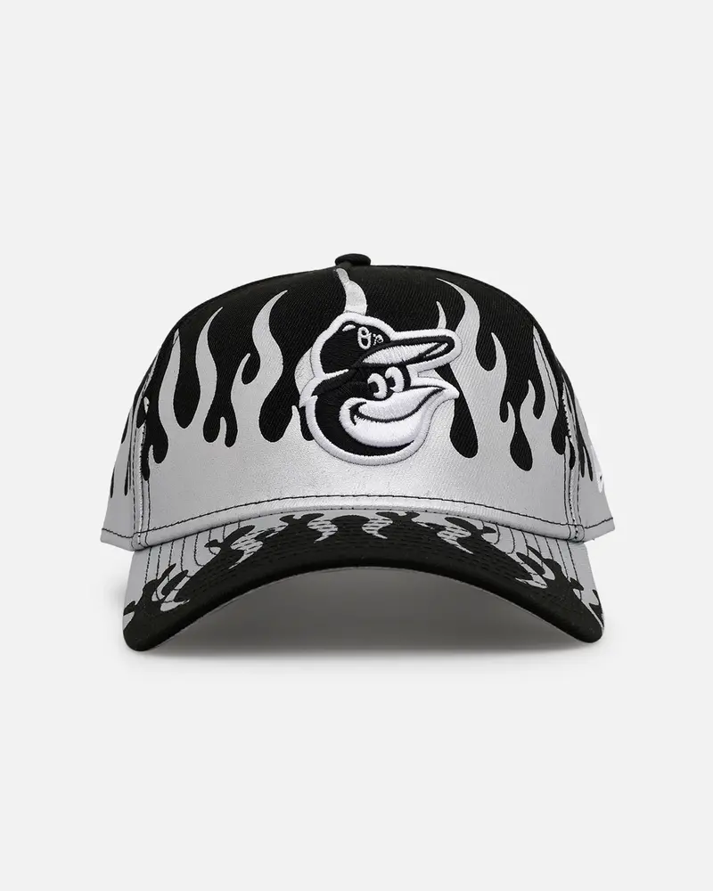 New Era Baltimore Orioles 'Metallic Flames' 9Forty A-Frame Snapback Black/Silver 1