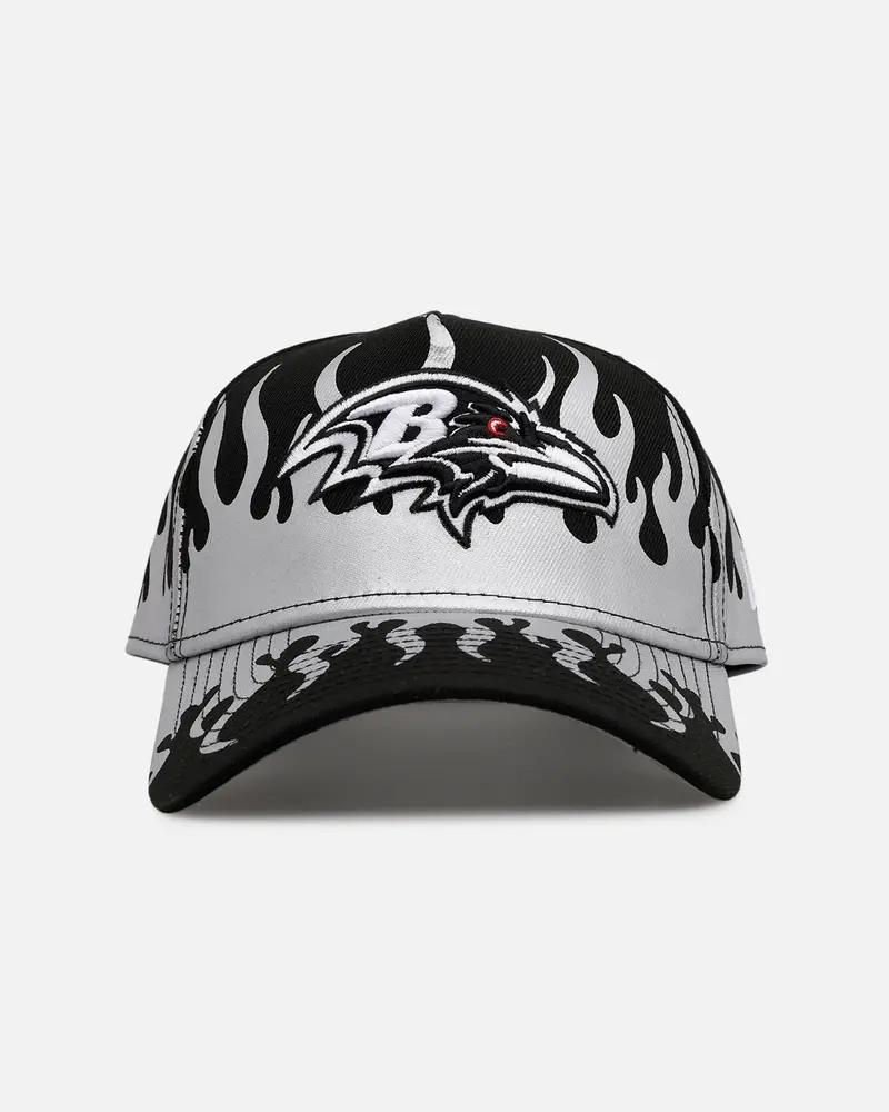 New Era Baltimore Ravens 'Metallic Flames' 9Forty A-Frame Snapback Black/Silver 1