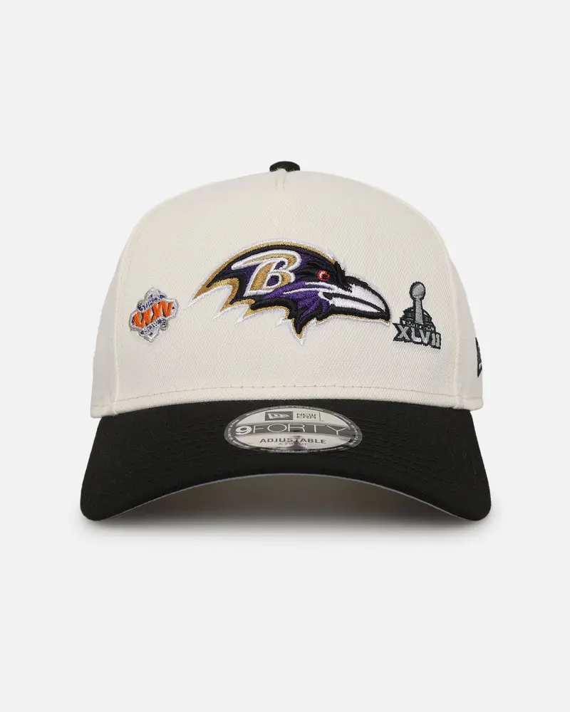 New Era Baltimore Ravens 'Super Bowl Logos' 9Forty A-Frame Snapback Chrome 1
