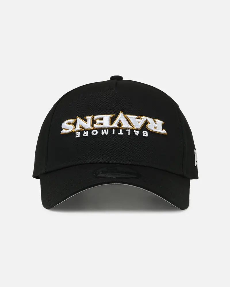New Era Baltimore Ravens 'Upside Down Logo' 9Forty A-Frame Snapback Black 1