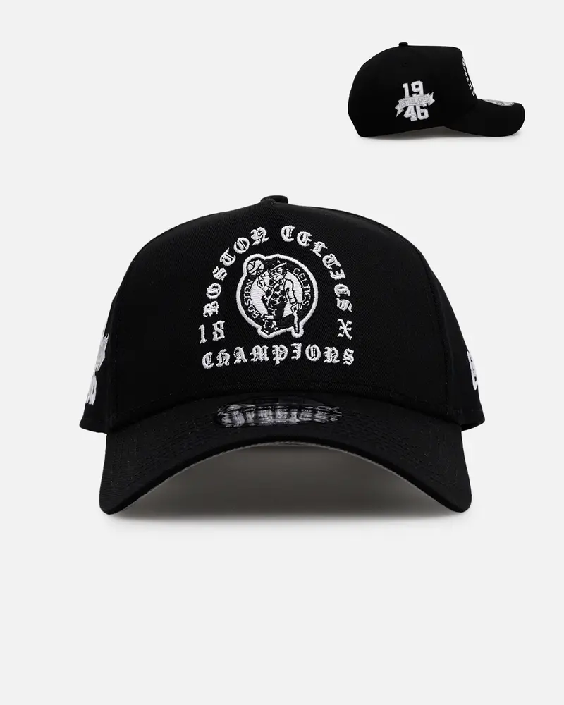 New Era Boston Celtics 'Gothic Arch 2.0' 9Forty A-Frame Snapback Black/White 1