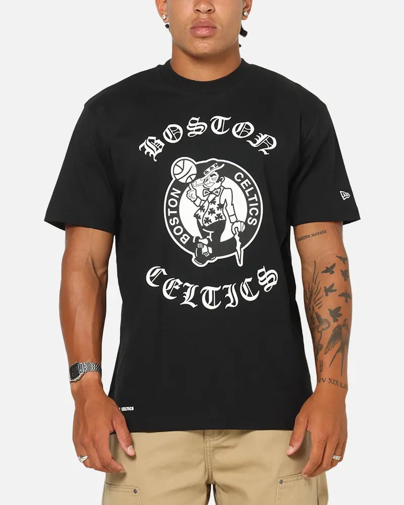 New Era Boston Celtics Gothic Oversized T-Shirt Black 1