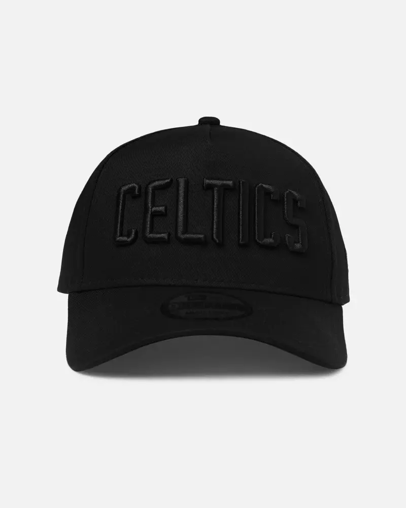 New Era Boston Celtics 'Nba Black On Black' 9Forty A-Frame Snapback Black 1