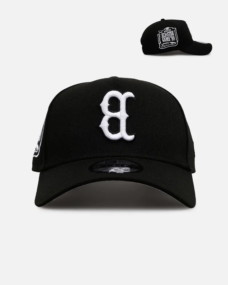 New Era Boston Red Sox 'Black White Upside Down Logo' 9Forty A-Frame Snapback Black/White 1