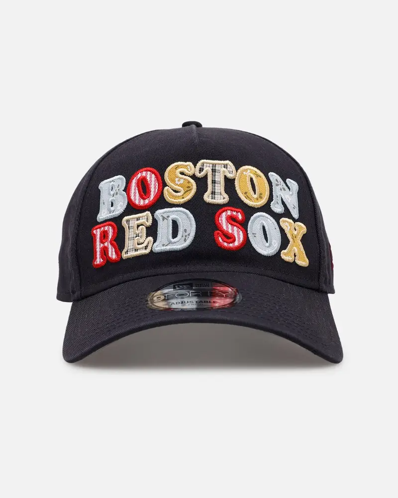 New Era Boston Red Sox 'Fabric Shop' 9Forty A-Frame Snapback Navy 1