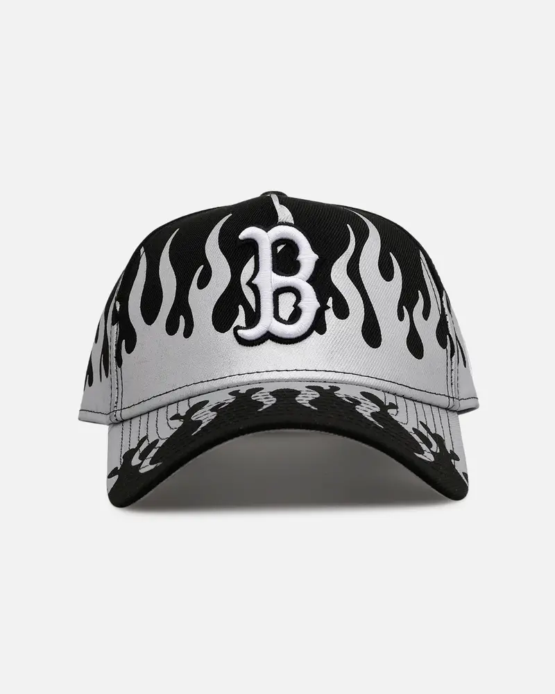New Era Boston Red Sox 'Metallic Flames' 9Forty A-Frame Snapback Black/Silver 1