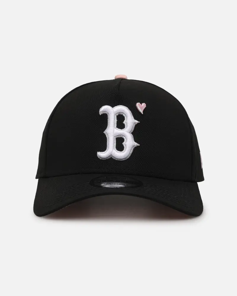 New Era Boston Red Sox 'Pink Satin Hearts 2.0' 9Forty A-Frame Snapback Black/Pink 1