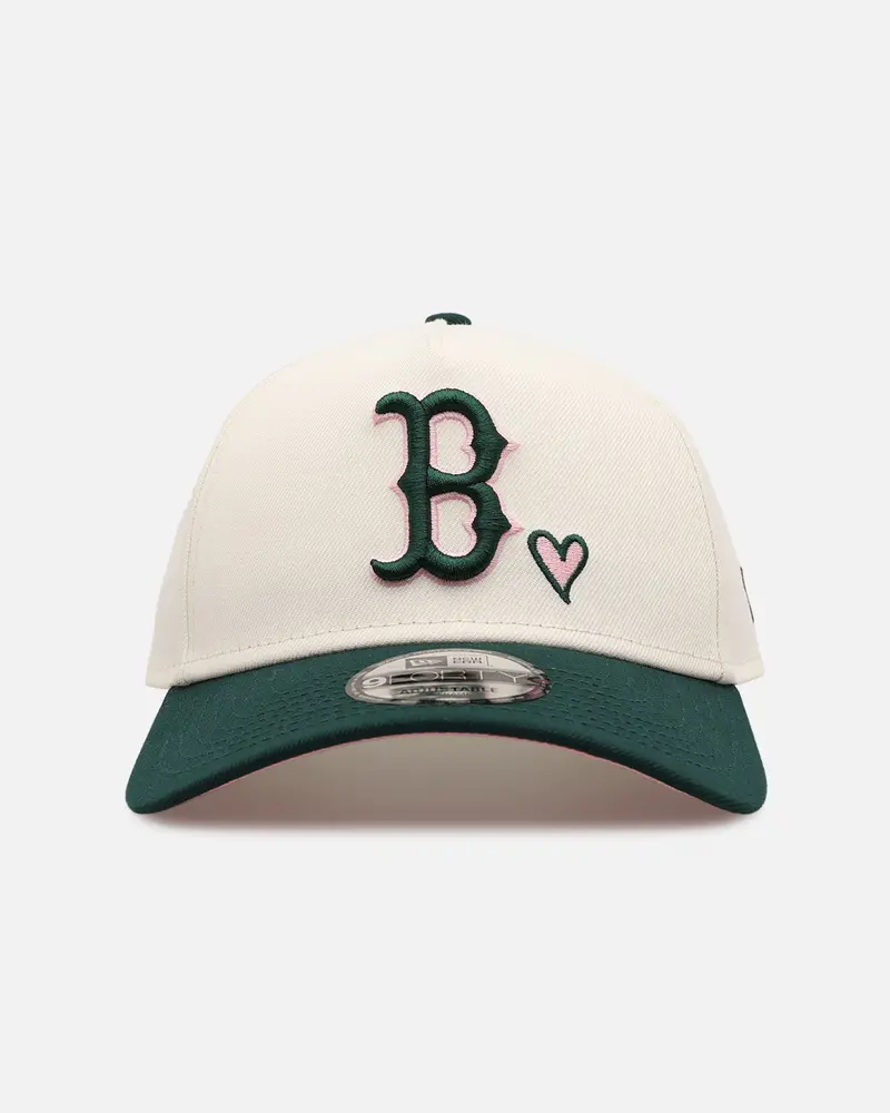New Era Boston Red Sox 'Pink Satin Hearts Green' 9Forty A-Frame Snapback Chrome/Dark Green 1