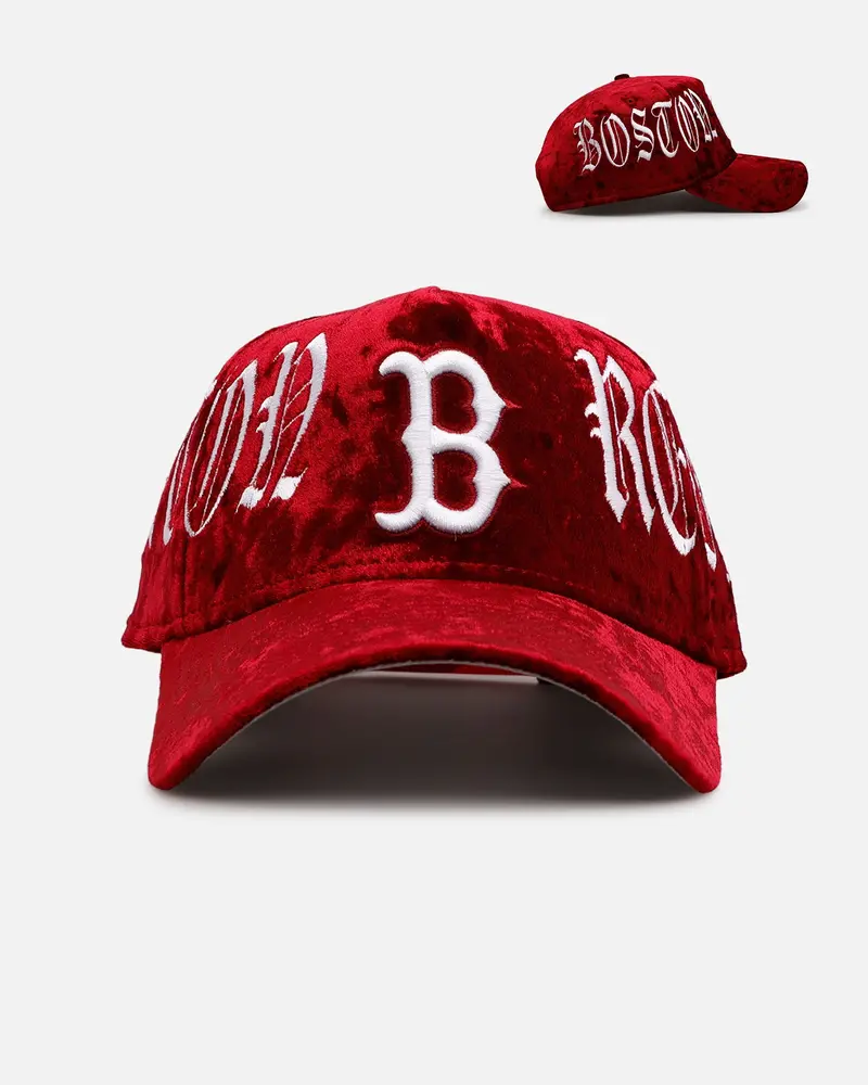 New Era Boston Red Sox 'Velvet Gothic Script' 9Forty A-Frame Snapback Maroon 1