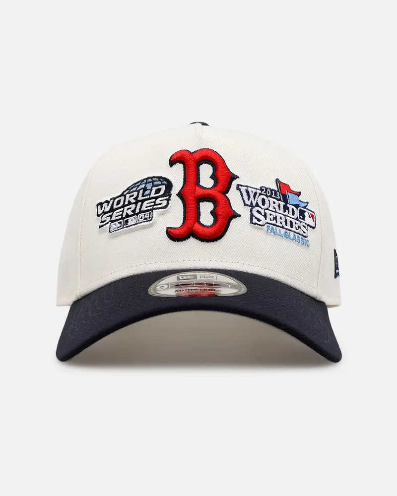 New Era Boston Red Sox 'World Series Logo' 9Forty A-Frame Snapback Chrome 1