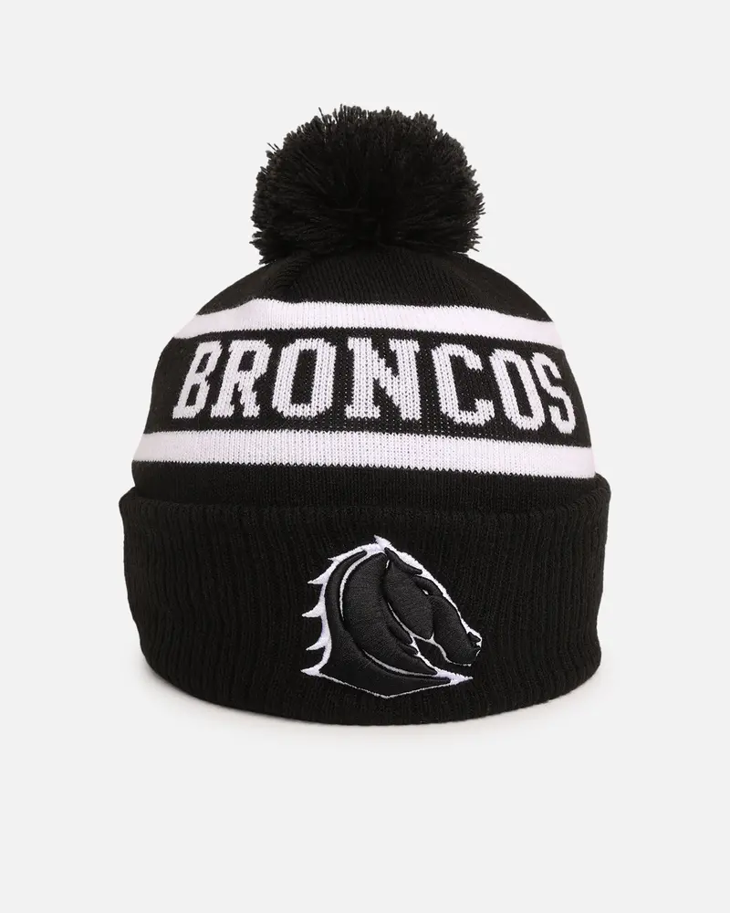 New Era Brisbane Broncos 'Nrl Black White Beanies' Knitted Beanie Black 1