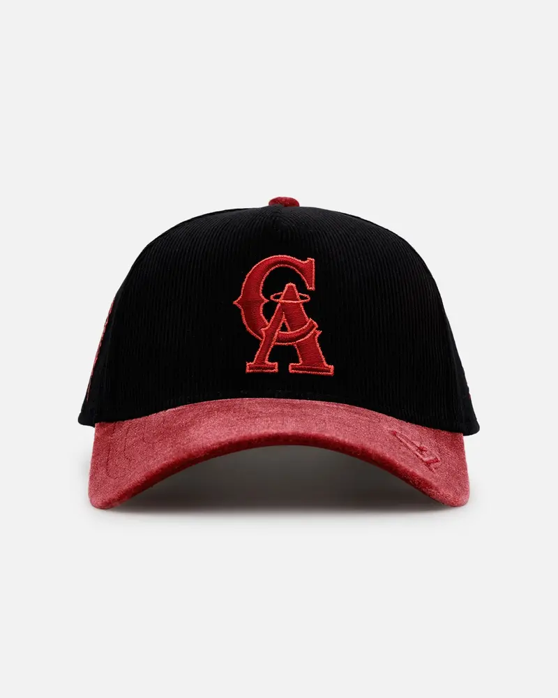New Era California Angels 'Velvet Cord Certified Lover' 9Forty A-Frame Premium Corduroy Snapback Black 1