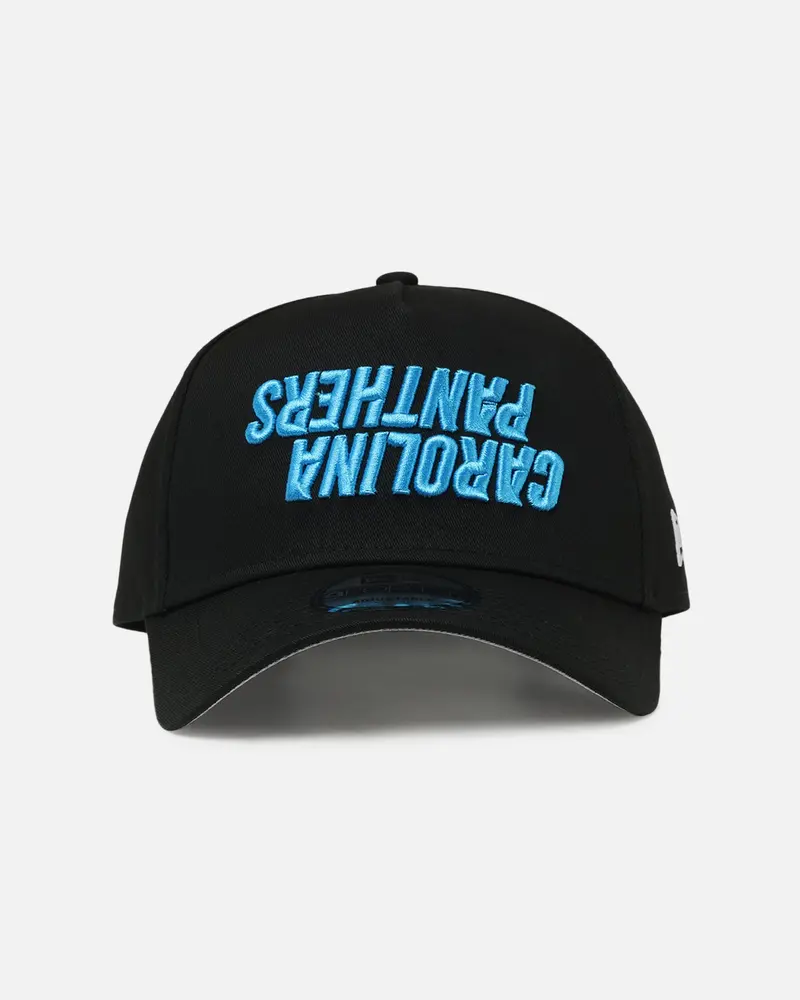 New Era Carolina Panthers 'Upside Down Logo' 9Forty A-Frame Snapback Black 1