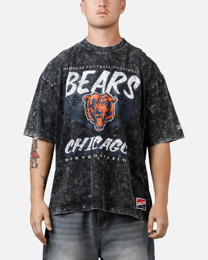 New Era Chicago Bears Boxy Essentials T-Shirt Washed Black 1