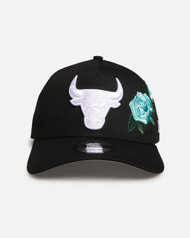 New Era Chicago Bulls 'Aqua Rose Embroidery' 9Forty A-Frame Snapback Black/Aqua 1