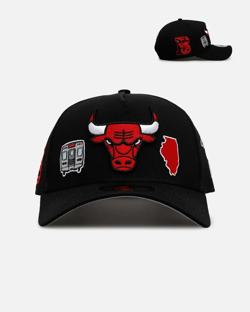 New Era Chicago Bulls 'City Icons' 9Forty A-Frame Snapback Black 1