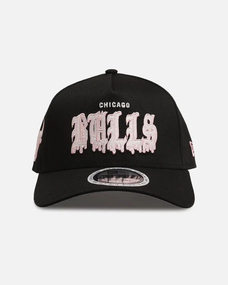 New Era Chicago Bulls 'Drip Glow Script' 9Forty A-Frame Snapback Black/Pink 1