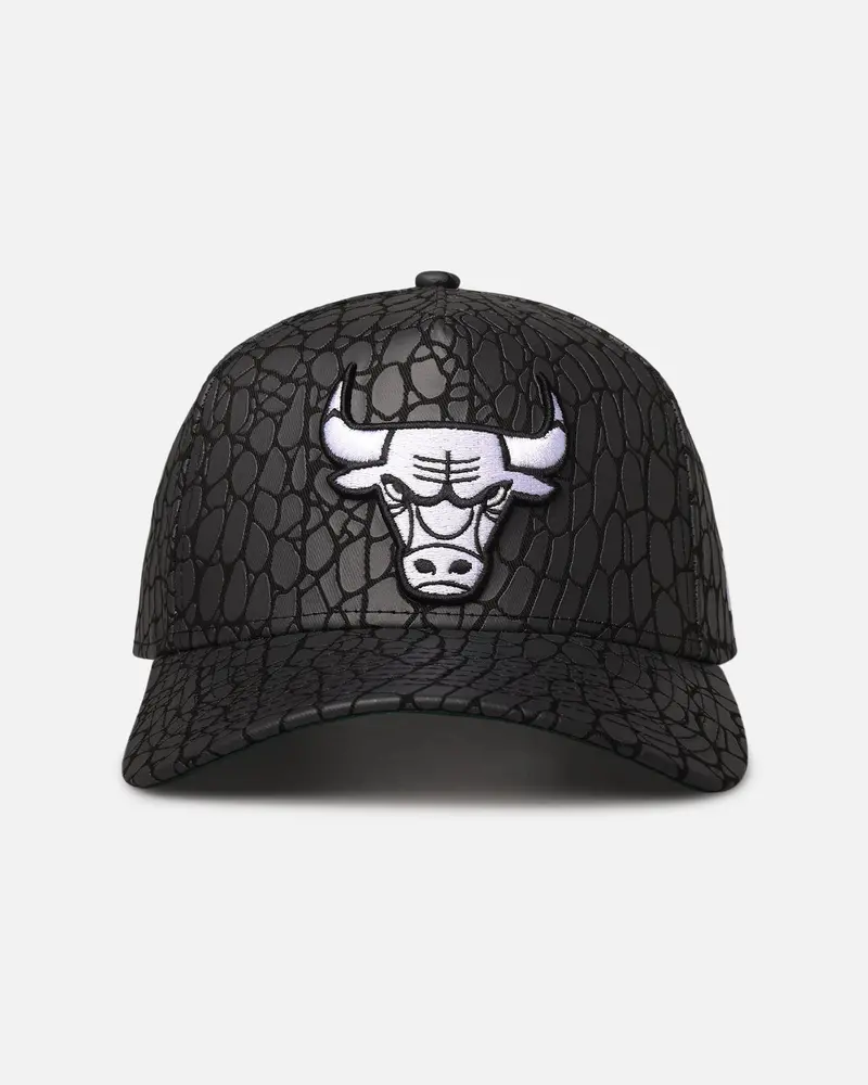 New Era Chicago Bulls 'Faux Croc' 9Forty A-Frame Snapback Black 1