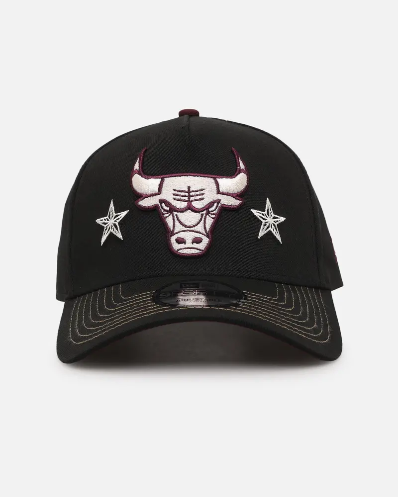 New Era Chicago Bulls 'Ivory Stars Outlaws' 9Forty A-Frame Snapback Black/Maroon 1