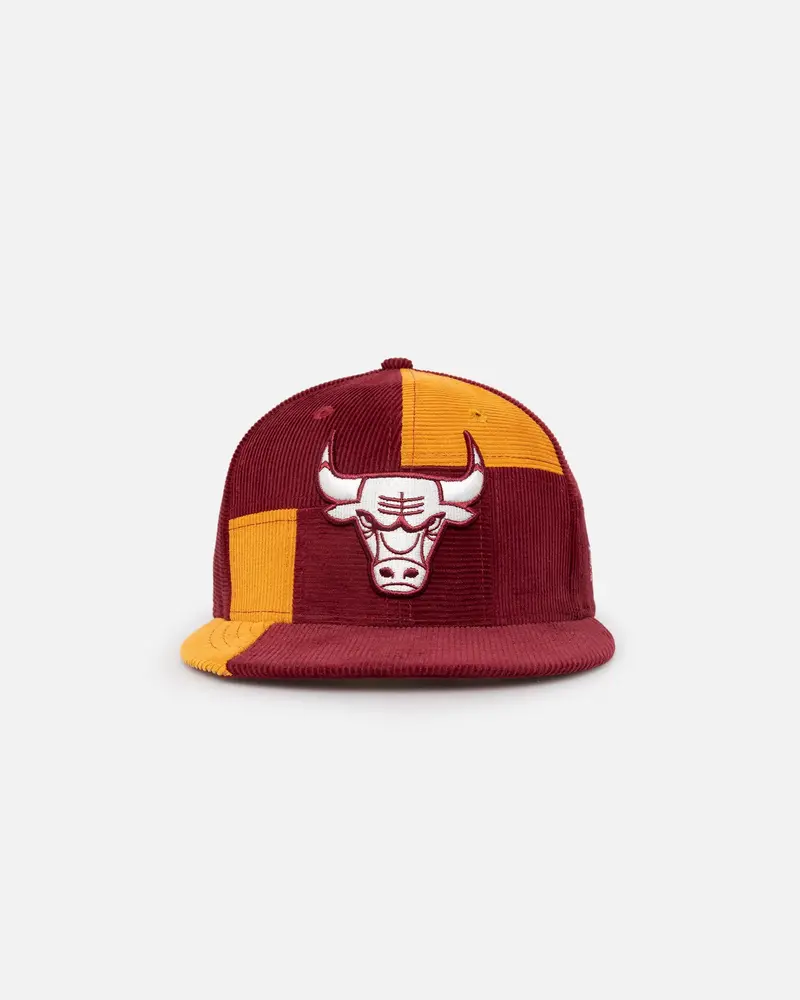 New Era Chicago Bulls 'Maroon Patchwork Corduroy' 59Fifty Fitted Maroon/Yellow 1