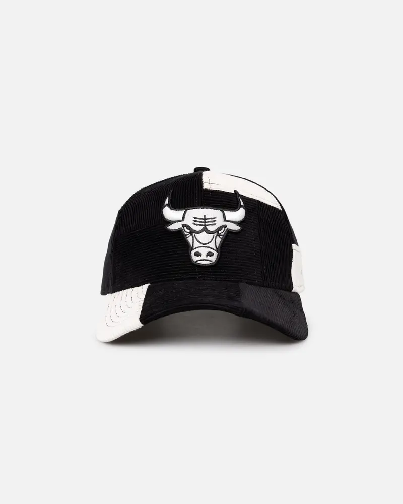 New Era Chicago Bulls 'Patchwork Corduroy' 9Forty A-Frame Snapback Black/Cream 1